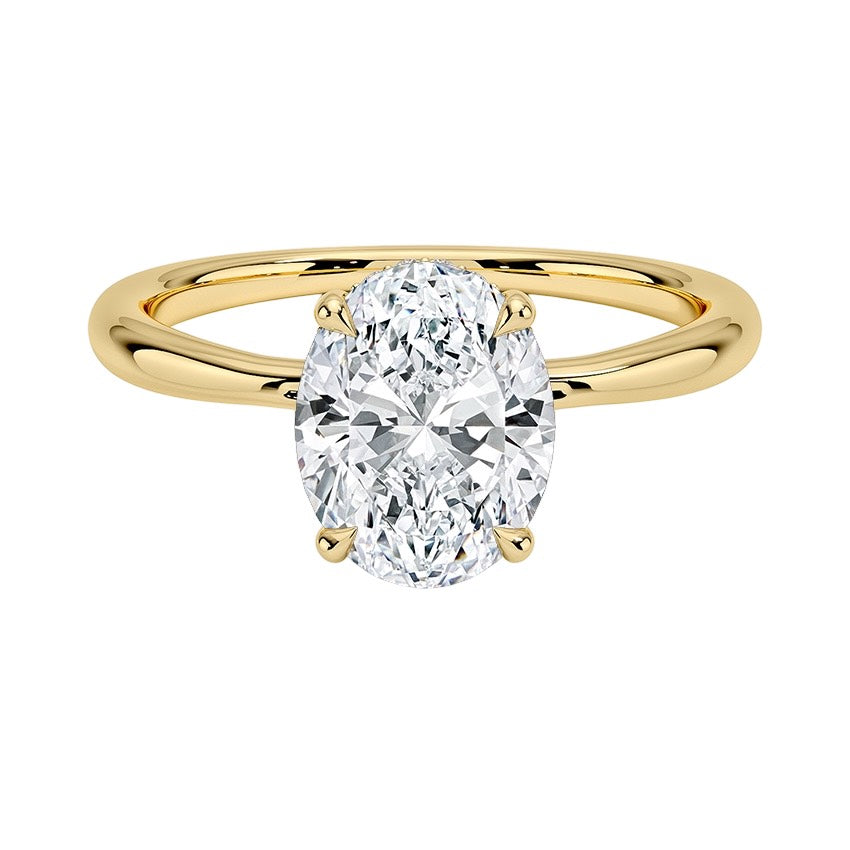 14KT YELLOW GOLD OVAL LAB DIAMOND
