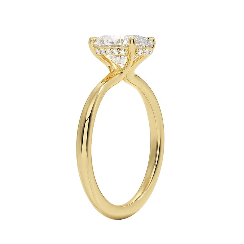 14KT YELLOW GOLD OVAL LAB DIAMOND