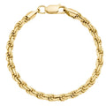 14KT YELLOW GOLD LIGHTWEIGHT ROPE CHAIN BRACELET 5MM 8.5IN
