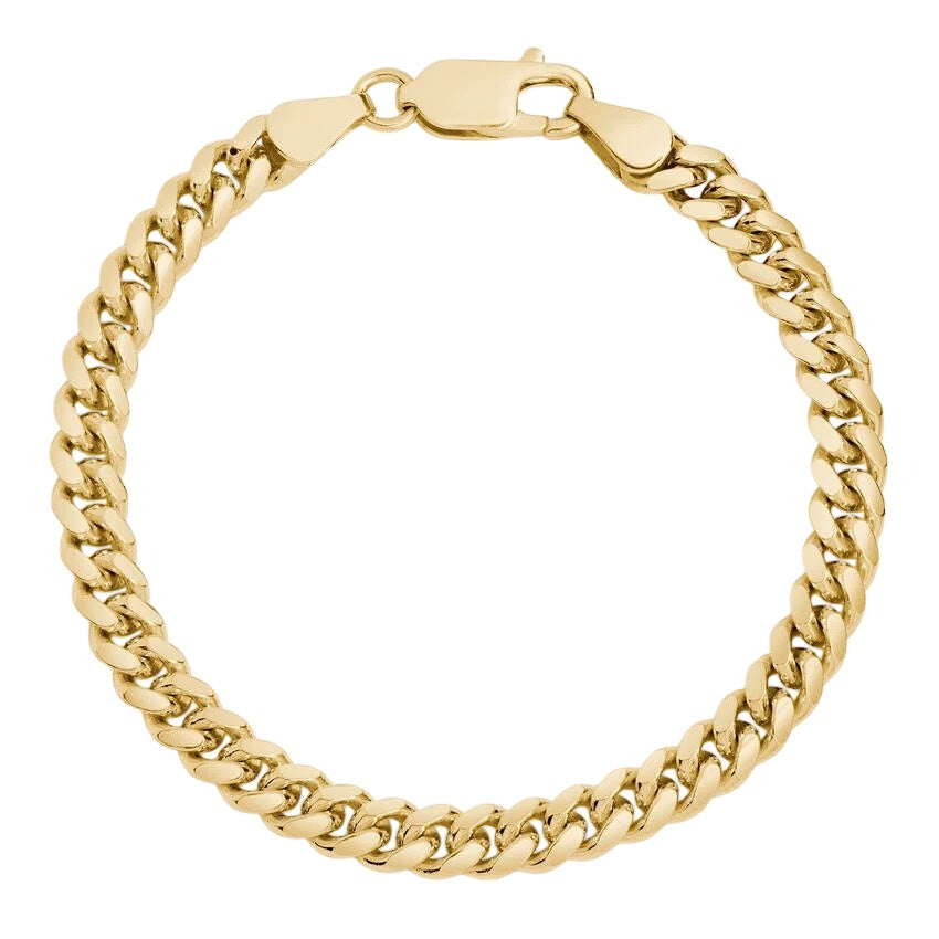 14KT YELLOW GOLD LIGHTWEIGHT CUBAN LINK BRACELET
