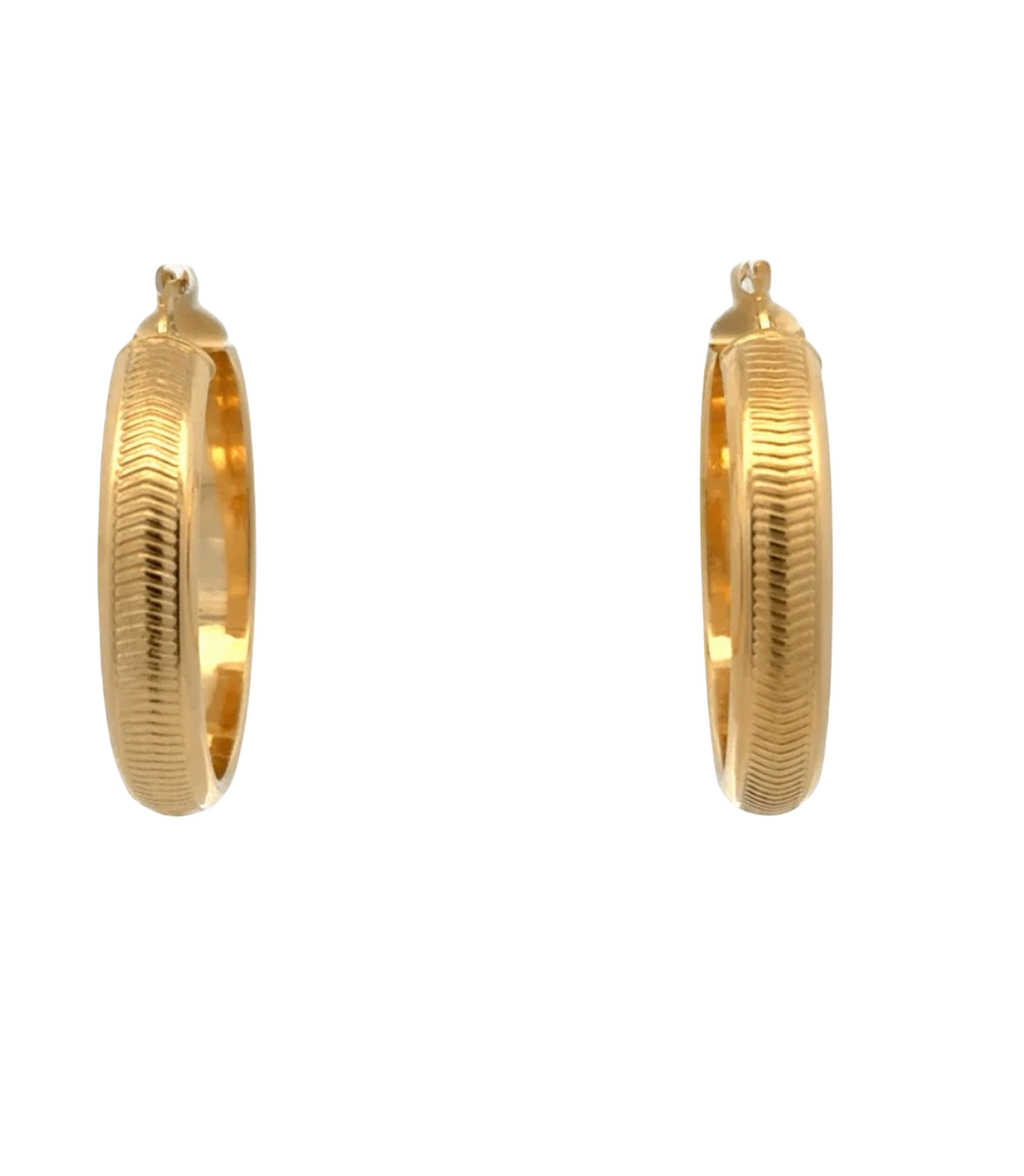 10KT YELLOW GOLD MEDIUM HOOP EARRINGS