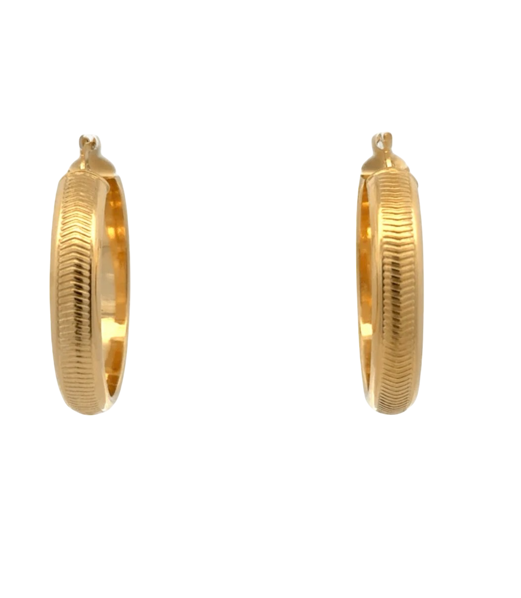 10KT YELLOW GOLD MEDIUM HOOP EARRINGS