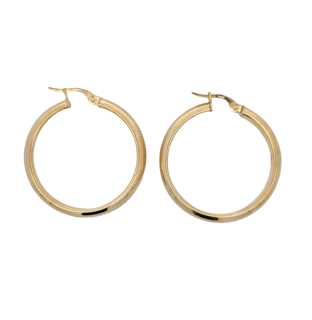 10KT YELLOW GOLD MEDIUM HOOP EARRINGS