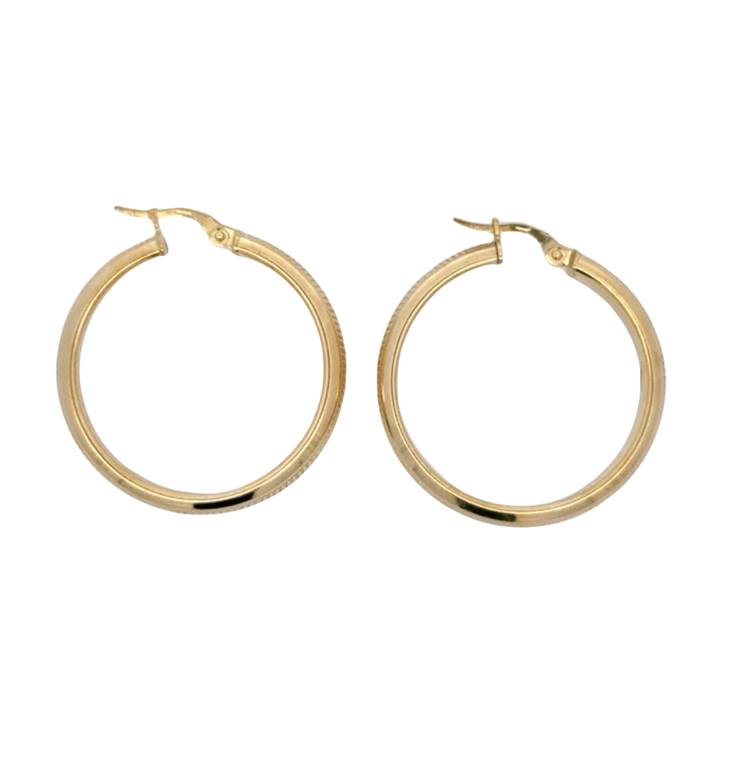 10KT YELLOW GOLD MEDIUM HOOP EARRINGS