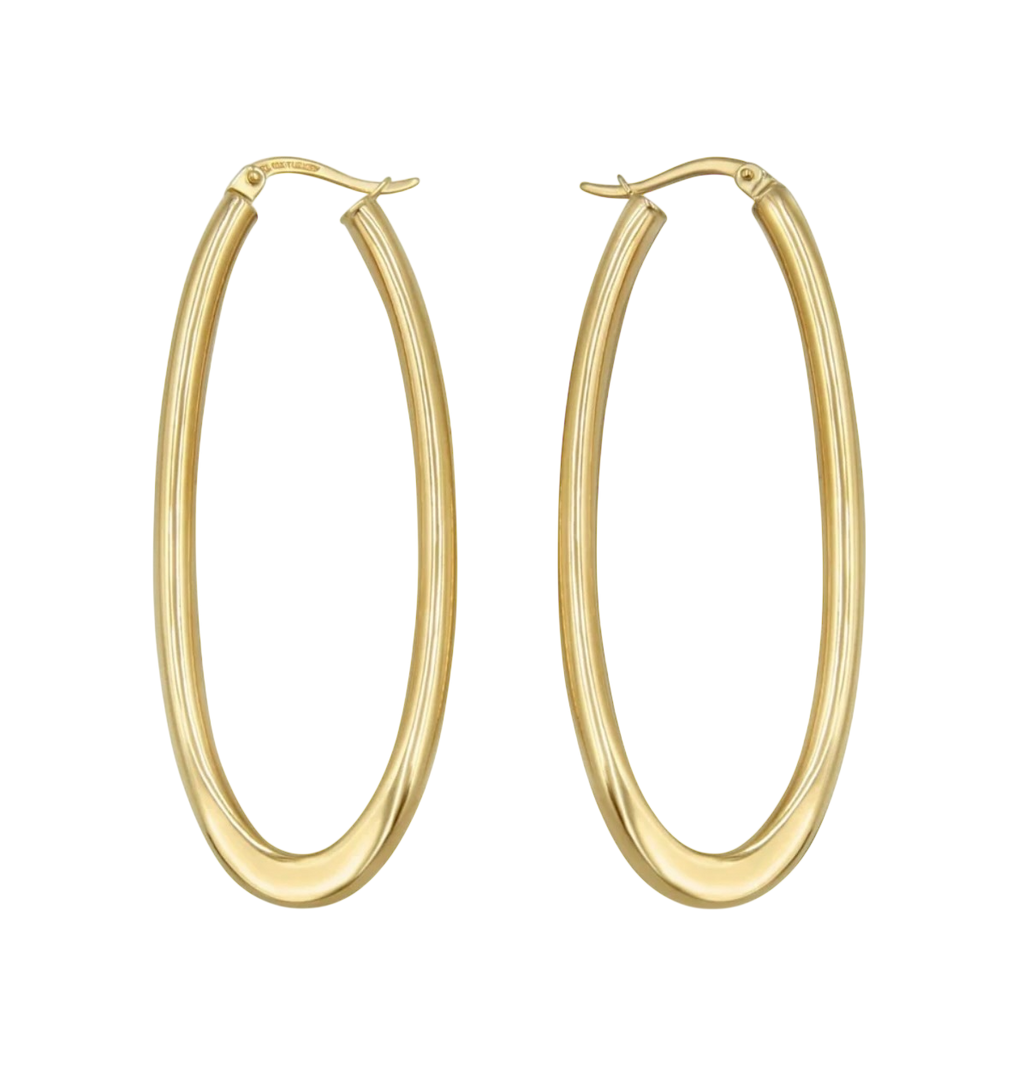 10KT YELLOW GOLD MEDIUM ROUND POLISHED VERTICAL HOOP EARRINGS