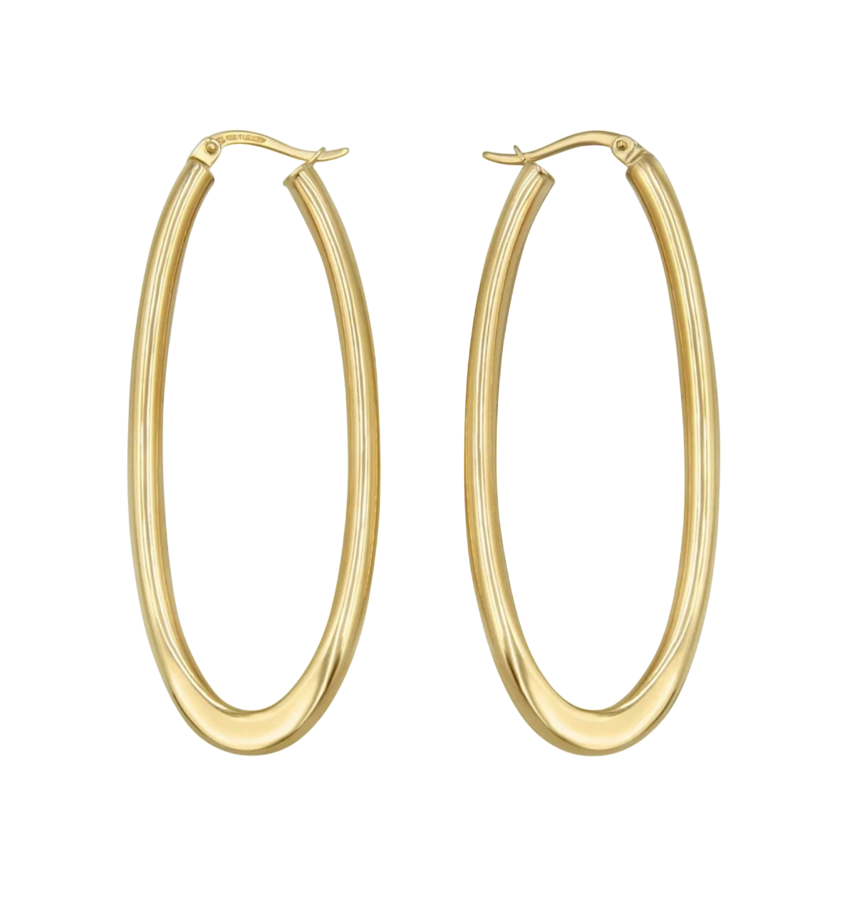 10KT YELLOW GOLD MEDIUM ROUND POLISHED VERTICAL HOOP EARRINGS