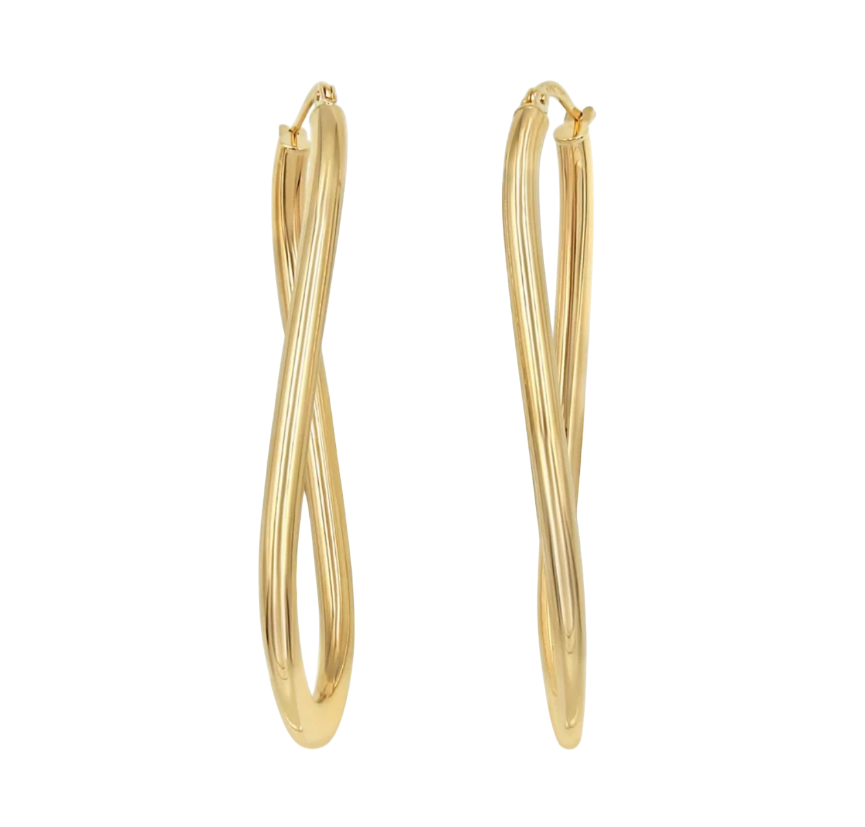 10KT YELLOW GOLD MEDIUM ROUND POLISHED VERTICAL HOOP EARRINGS