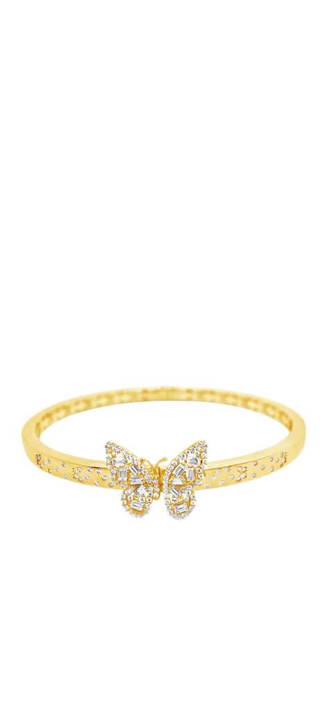 14kt Yellow Gold Butterfly Bangle