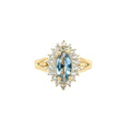 10KT Yellow Gold Floral Woman Blue Ring