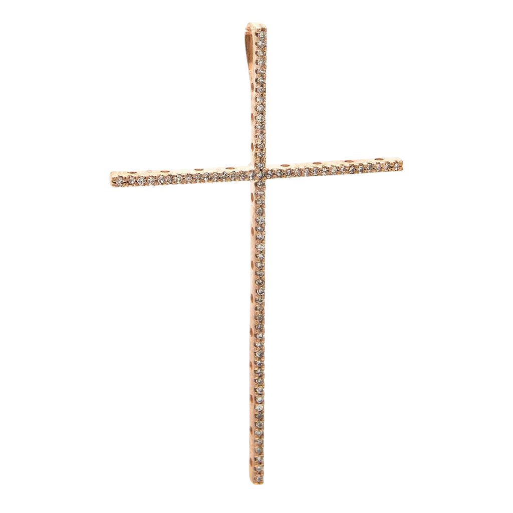 14kt Yellow Gold Diamond Cross Pendant